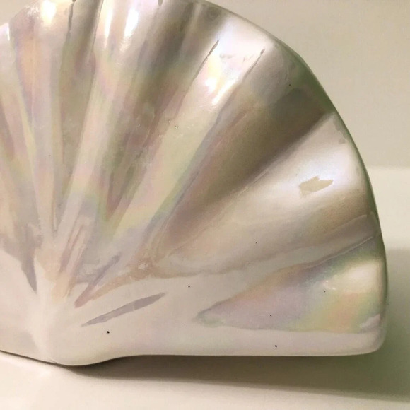 Vintage Capodimonte Fontaine Iridescent Ceramic  Napkin Holder Cameo Italy - Picture 13 of 16